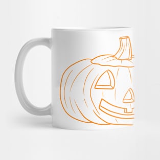 Halloween Jack O' Lantern Orange Line Mug